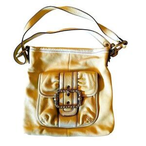 B MAKOWSKY | cream & white leather handbag